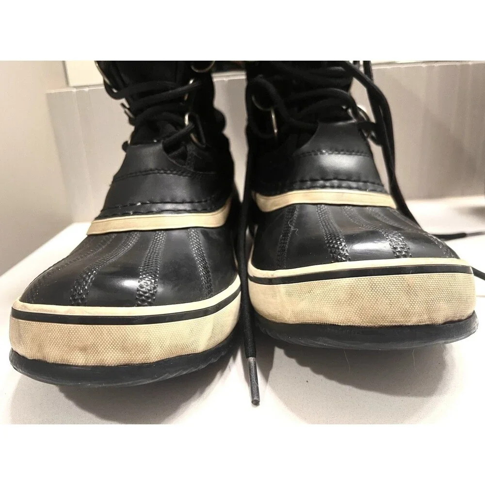 Sorel Waterproof Winter Boots Women’s 7.5 Carnival  Black Faux Fur  NL1495-011